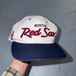 Vintage 90s Boston Red Sox Sports Specialties Script SnapBack Hat Cap MLB Twill